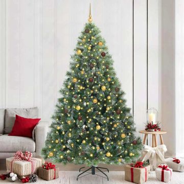 Albero di Natale artificiale con 300 LED Verde 240 cm PE e PVC