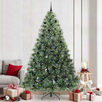 Albero di Natale artificiale con 300 LED Verde 240 cm PE e PVC