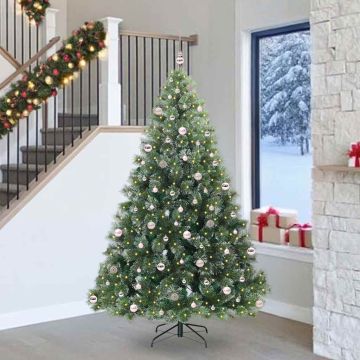 Albero di Natale artificiale con 300 LED Verde 240 cm PE e PVC