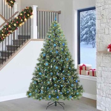 Albero di Natale artificiale con 300 LED Verde 240 cm PE e PVC