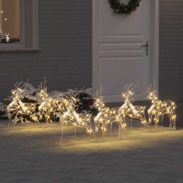 Renne LED 6 pz 180 LED Oro 44 x 18 x 65,5 cm PET