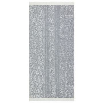 Tappeto Grigio Chiaro 100x200 cm in Cotone