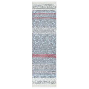 Tappeto Rosa e Acqua 80x300 cm in Cotone