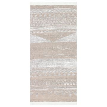 Tappeto Beige 80x150 cm in Cotone