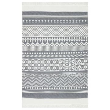Tappeto Grigio e Bianco 160x230 cm in Cotone