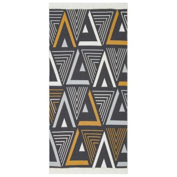 Tappeto Giallo e Grigio 100x200 cm in Cotone