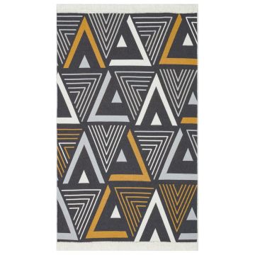 Tappeto Giallo e Grigio 120x180 cm in Cotone