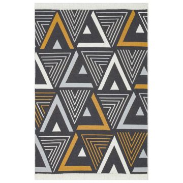 Tappeto Giallo e Grigio 160x230 cm in Cotone