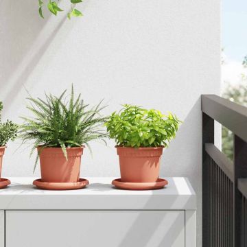 Vasi per Piante 6 pz Rosso Mattone Plastica