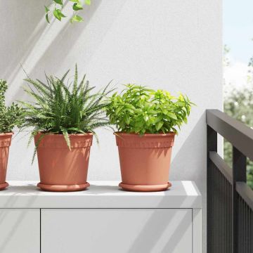 Vasi per Piante 24 pz Rosso Mattone Plastica