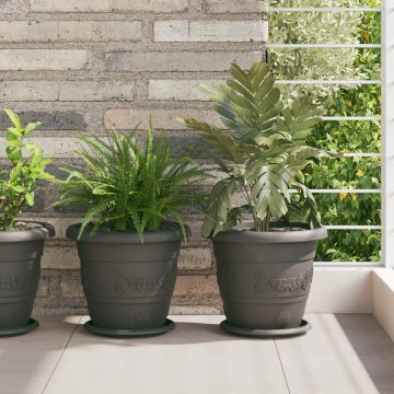 Vasi per Piante 6 pz Nero Ø 26 x 21.5 cm Plastica