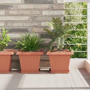 Vasi per Piante 24 pz Rosso Mattone Plastica