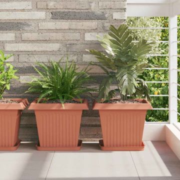 Vasi per Piante 24 pz Rosso Mattone Plastica
