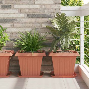 Vasi per Piante 24 pz Rosso Mattone Plastica