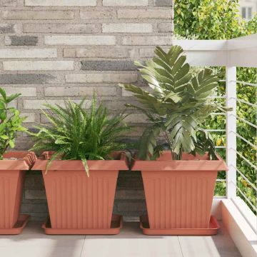Vasi per Piante 24 pz Rosso Mattone Plastica