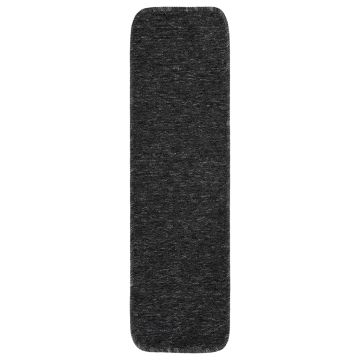 Tappetini per Scale 15 pz 75x20 cm Antracite Antiscivolo