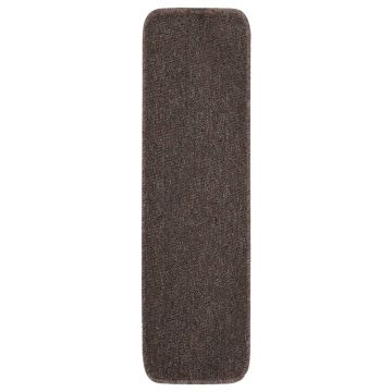 Tappetini Scale Antiscivolo 15 pz 75x20 cm Marroni Rettangolari
