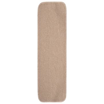 Tappetini Scale Antiscivolo 15 pz 75x20 cm Beige Rettangolari