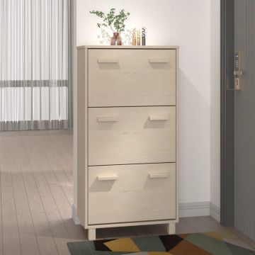 Scarpiera HAMAR ambra 59,5x35x117 cm in Legno Massello di Pino