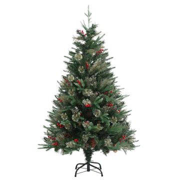 Albero di Natale con Pigne Verde 120 cm in PVC e PE