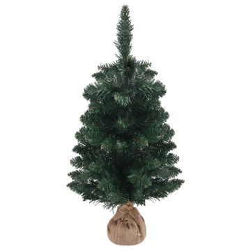 Albero di Natale Artificiale con Supporto Verde 90 cm PVC
