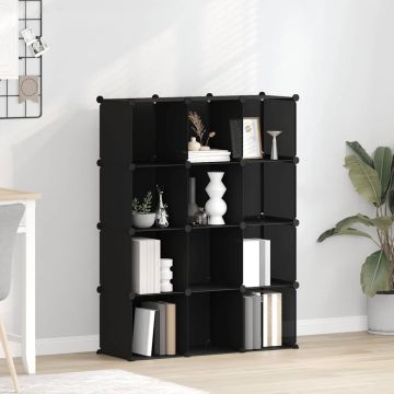 Organizzatore Portaoggetti con 12 Cubi Nero in PP