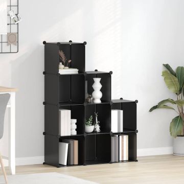 Organizzatore Portaoggetti con 9 Cubi Nero in PP