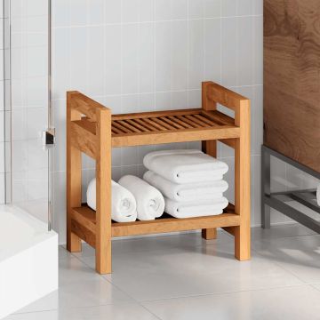 Tavolino da Bagno 45x30x45 cm in Legno Massello di Teak