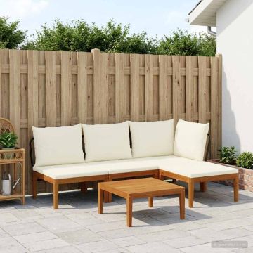 5 pz Legno massiccio di acacia e corda Naturale