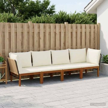 4 pz Legno massiccio di acacia e corda Naturale