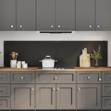 Schienale da cucina 2 pz Nero 100 x 50 cm vetro temperato