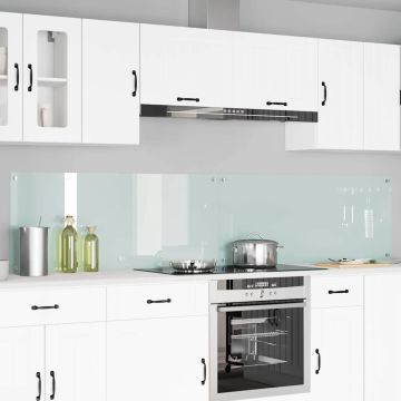 Schienale da cucina 2 pz Bianco 120 x 50 cm vetro temperato