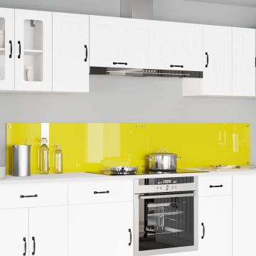 Schienale da cucina 2 pz Giallo 120 x 40 cm vetro temperato