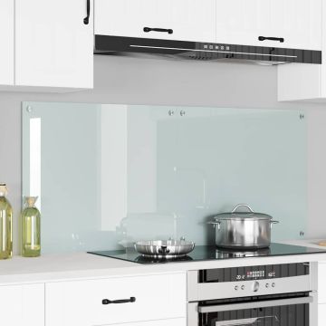 Schienale da cucina 2 pz Bianco 70 x 60 cm vetro temperato