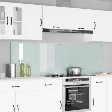 Schienale da cucina 2 pz Bianco 100 x 60 cm vetro temperato