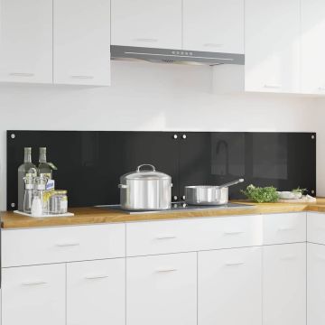 Schienale da cucina 2 pz Nero 100 x 40 cm vetro temperato