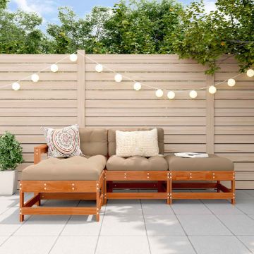 Set Lounge da Giardino 4 pz Marrone Cerato