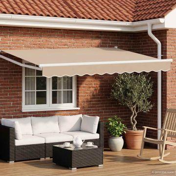 Tenda retrattile Beige 2,5 x 2 m Poliestere e Metallo