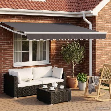 Tenda retrattile Antracite 3 x 2 m Poliestere e Metallo
