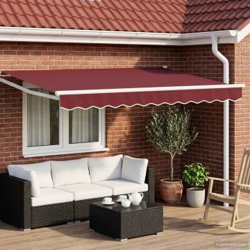 Tenda retrattile Borgogna 3,5 x 2 m Poliestere e Metallo