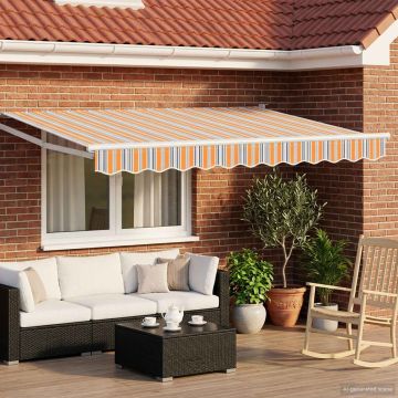 Tenda retrattile Arancione, Grigio e Blu 3,5 x 2 m