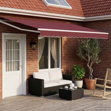 Tenda retrattile Borgogna 4 x 2 m Poliestere e Metallo