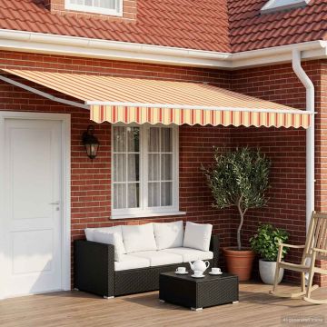 Tenda retrattile Giallo, Arancione e Bianco 4 x 2 m