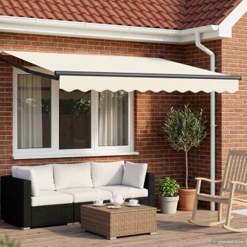 Tenda retrattile Crema 3 x 2 m 100% Poliestere e Alluminio