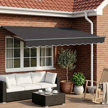 Tenda retrattile Antracite 3 x 2 m 100% Poliestere e Alluminio