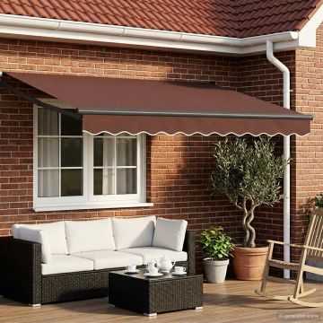 Tenda retrattile Marrone 3 x 2 m 100% Poliestere e Alluminio