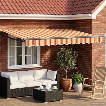 Tenda retrattile Giallo, Arancione e Bianco 3 x 2 m
