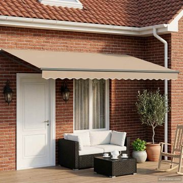 Tenda retrattile Beige 4 x 2 m Poliestere e Metallo