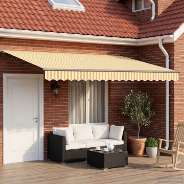 Tenda retrattile manuale con LED 5 x 3 m