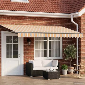 Tenda retrattile manuale con LED 5 x 3 m